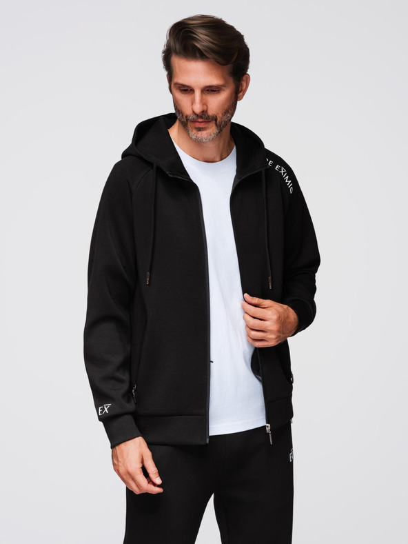 Ombre Clothing Мъжки спортен костюм суитшърт с качулка + панталони jogging - черен V1 Z115 Ombre Clothing