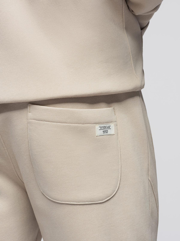 Ombre Clothing Мъжки спортен костюм суитшърт с качулка + панталони jogging - бежово V1 Z119 Ombre Clothing