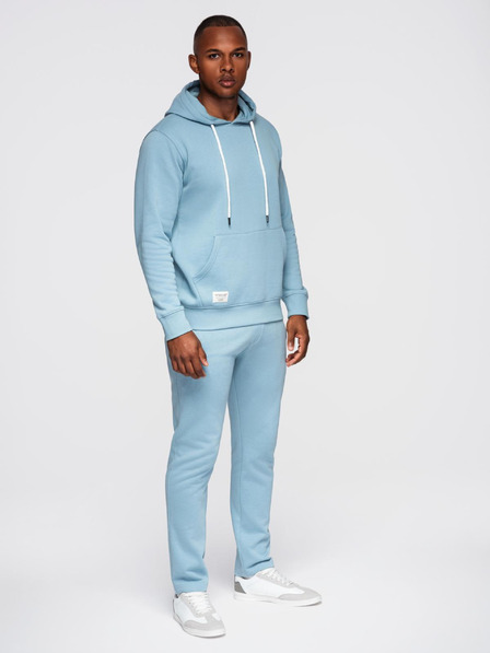 Ombre Clothing Мъжки спортен костюм суитшърт + панталони regular fit - светло синьо V7 Z120 Ombre Clothing