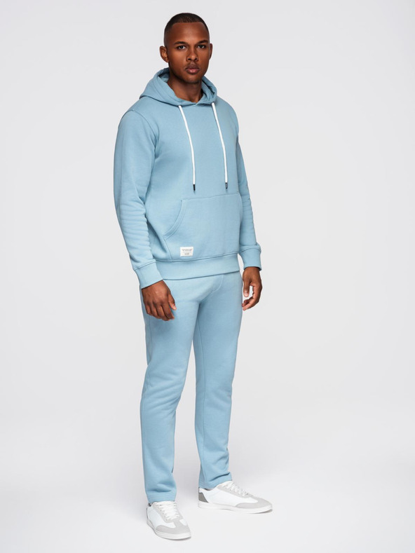 Ombre Clothing Мъжки спортен костюм суитшърт + панталони regular fit - светло синьо V7 Z120 Ombre Clothing