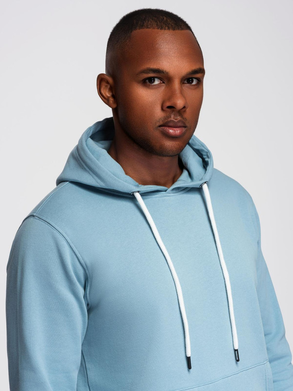 Ombre Clothing Мъжки спортен костюм суитшърт + панталони regular fit - светло синьо V7 Z120 Ombre Clothing