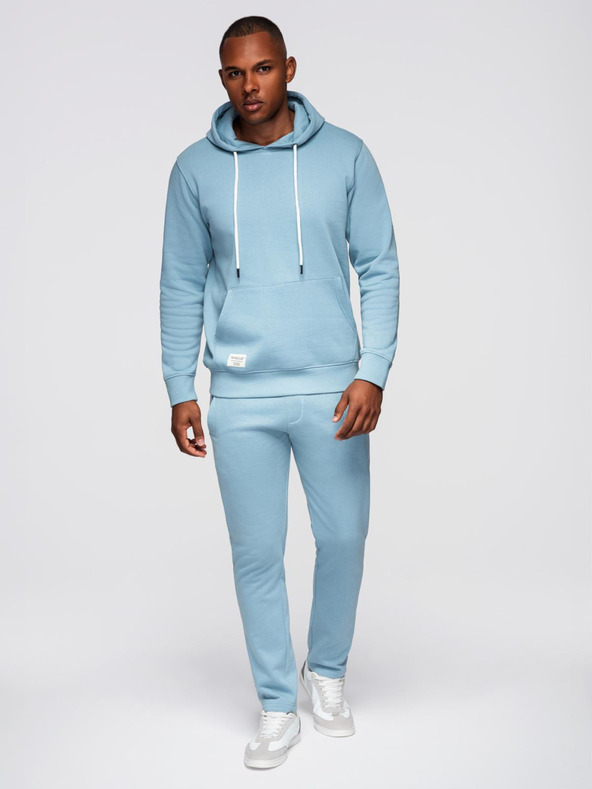 Ombre Clothing Мъжки спортен костюм суитшърт + панталони regular fit - светло синьо V7 Z120 Ombre Clothing