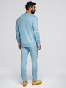 Ombre Clothing Мъжки спортен костюм суитшърт с кръгло деколте + панталони regular fit - светло синьо V7 Z122 Ombre Clothing