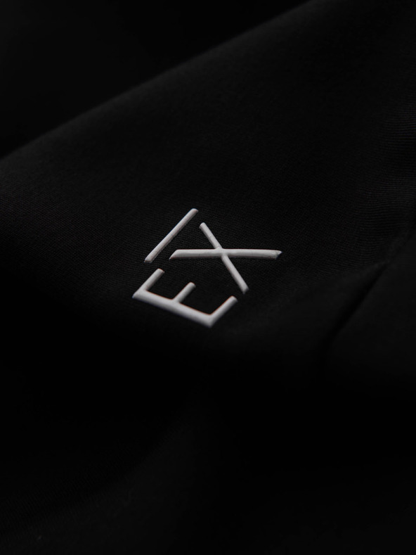 Ombre Clothing Мъжки суитшърт с висок яка и контрастен печат - черен V1 OM-SSZP-0211 Ombre Clothing