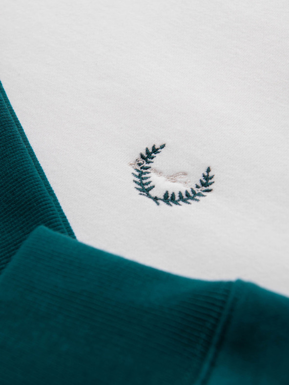 Ombre Clothing Мъжки контрастен суитшърт с раглан ръкави - крем и тъмно зелено V1 OM-SSNZ-0239 Ombre Clothing