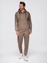 Ombre Clothing Мъжки спортен костюм суитшърт с качулка + панталони jogging - сиво-кафяво V3 Z115 Ombre Clothing