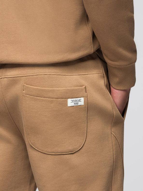 Ombre Clothing Мъжки спортен костюм суитшърт с качулка + панталони jogging - камила V2 Z119 Ombre Clothing