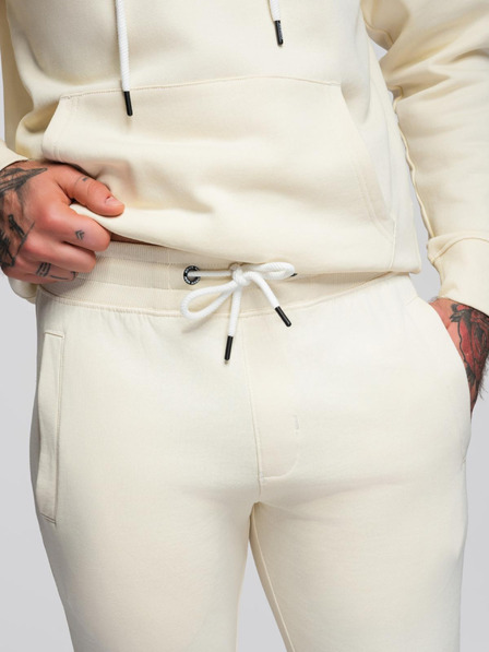 Ombre Clothing Мъжки спортен костюм суитшърт + панталони regular fit - крем V11 Z120 Ombre Clothing