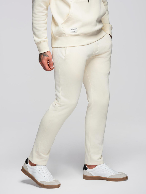 Ombre Clothing Мъжки спортен костюм суитшърт + панталони regular fit - крем V11 Z120 Ombre Clothing