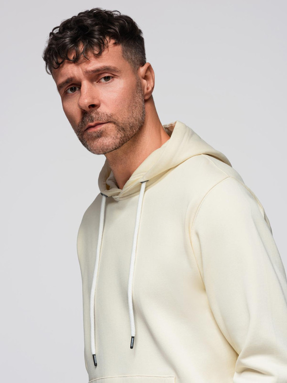 Ombre Clothing Мъжки спортен костюм суитшърт + панталони regular fit - крем V11 Z120 Ombre Clothing