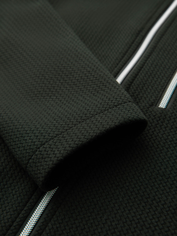 Ombre Clothing Мъжко структурирано яке със стойче - тъмно зелено V3 OM-JANP-0229 Ombre Clothing