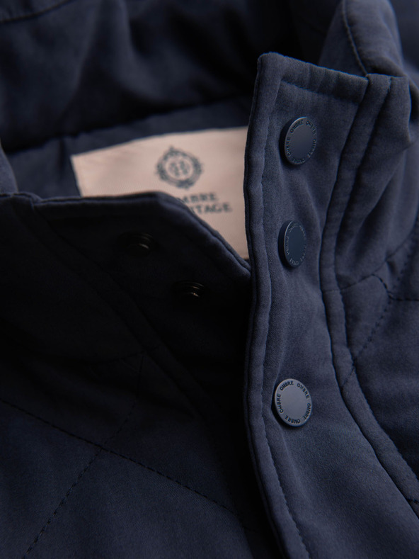 Ombre Clothing Мъжко прошивано яке без ръкави със бразилски ефект - тъмно син V2 OM-JAVJ-0277 Ombre Clothing