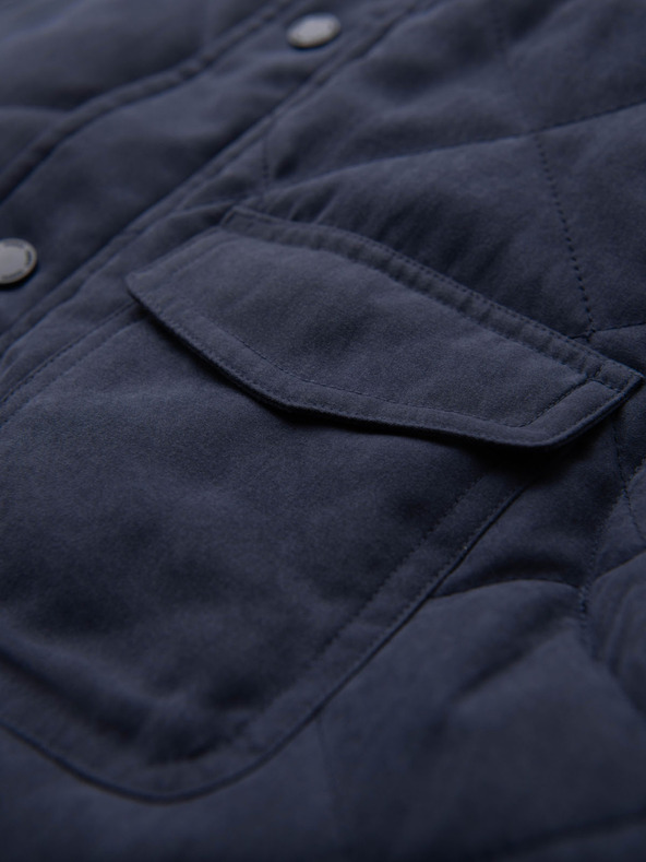 Ombre Clothing Мъжко прошивано яке без ръкави със бразилски ефект - тъмно син V2 OM-JAVJ-0277 Ombre Clothing