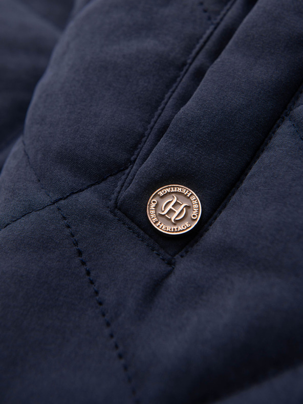 Ombre Clothing Мъжко прошивано яке без ръкави със бразилски ефект - тъмно син V2 OM-JAVJ-0277 Ombre Clothing