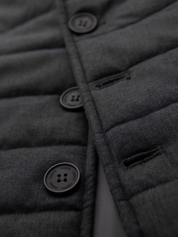 Ombre Clothing Мъжка прошивана елегантна елек - графитов мелир V1 OM-JAVJ-0275 Ombre Clothing