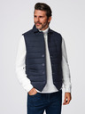 Ombre Clothing Мъжка елегантна прошивана елек - тъмно син меланж V3 OM-JAVJ-0275 Ombre Clothing