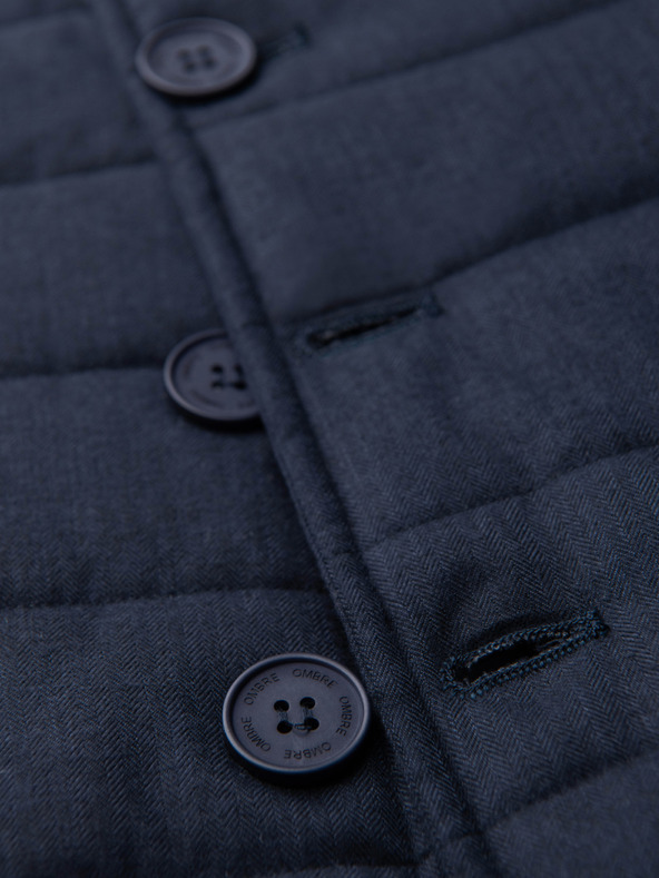 Ombre Clothing Мъжка елегантна прошивана елек - тъмно син меланж V3 OM-JAVJ-0275 Ombre Clothing