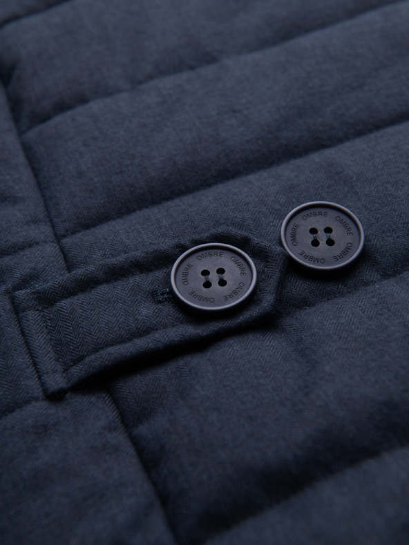 Ombre Clothing Мъжка елегантна прошивана елек - тъмно син меланж V3 OM-JAVJ-0275 Ombre Clothing