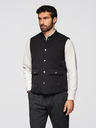 Ombre Clothing Мъжка светла елек без ръкави със вертикално прошиване - черен V1 OM-JAVJ-0323 Ombre Clothing