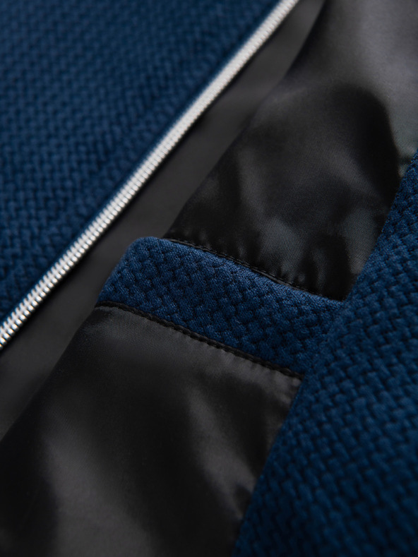 Ombre Clothing Мъжко структурирано яке със стойче - тъмно син V1 OM-JANP-0229 Ombre Clothing