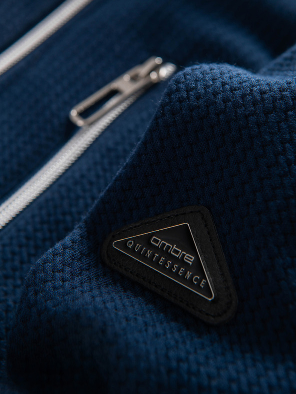 Ombre Clothing Мъжко структурирано яке със стойче - тъмно син V1 OM-JANP-0229 Ombre Clothing