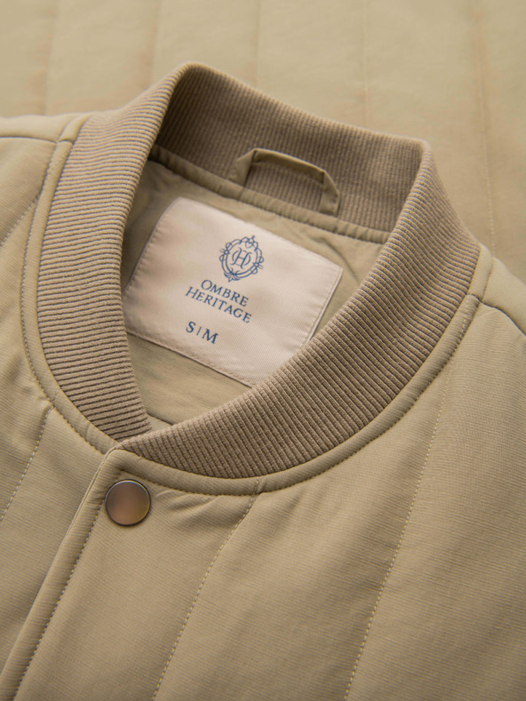 Ombre Clothing Мъжка светла елек без ръкави със вертикално прошиване - бежов V2 OM-JAVJ-0323 Ombre Clothing