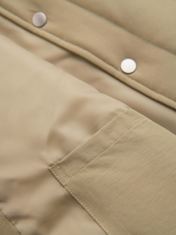 Ombre Clothing Мъжка светла елек без ръкави със вертикално прошиване - бежов V2 OM-JAVJ-0323 Ombre Clothing