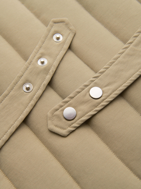 Ombre Clothing Мъжка светла елек без ръкави със вертикално прошиване - бежов V2 OM-JAVJ-0323 Ombre Clothing