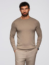 Ombre Clothing BASIC мъжки класически вискозен пуловер с кръгло деколте - тъмно бежов V15 OM-SWBS-0106 Ombre Clothing