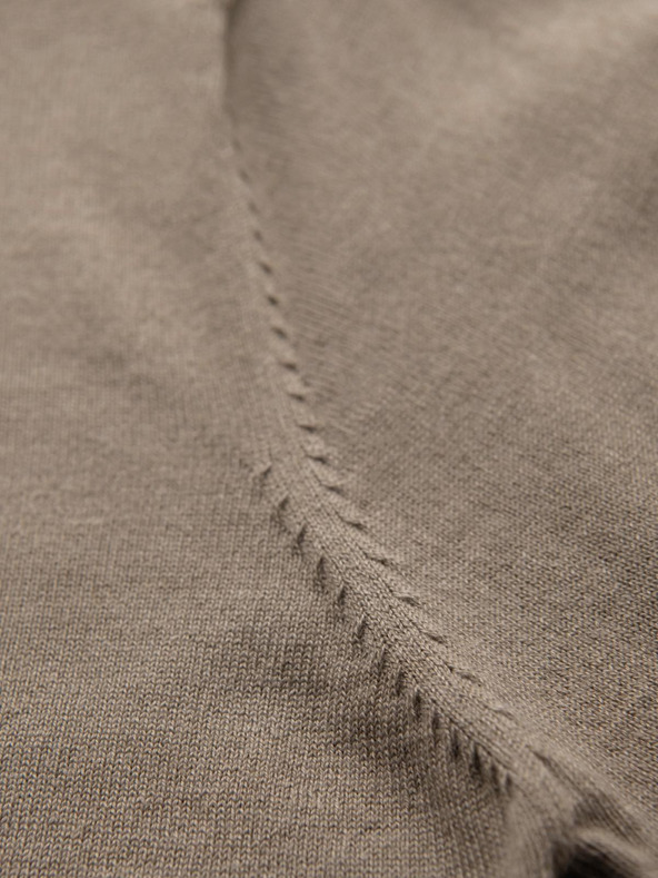 Ombre Clothing BASIC мъжки класически вискозен пуловер с кръгло деколте - тъмно бежов V15 OM-SWBS-0106 Ombre Clothing