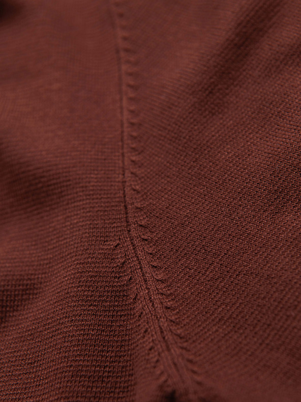 Ombre Clothing Мъжки пуловер с кръгло деколте от еластична плетка в класическа плетка - бордо V4 OM-SWSW-0183 Ombre Clothing