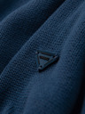 Ombre Clothing Мъжки плетен пуловер с поло яка - тъмно син V2 OM-SWTN-0163 Ombre Clothing