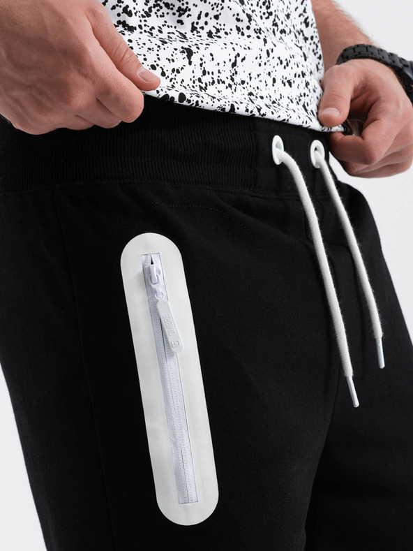 Ombre Clothing Мъжки спортни шорти - черни V3 W239 Ombre Clothing