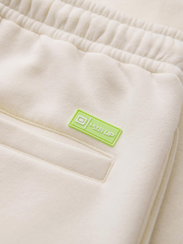 Ombre Clothing Унисекс спортни шорти с ребрест пояс - кремави V2 OU-SRBC-0101 Ombre Clothing