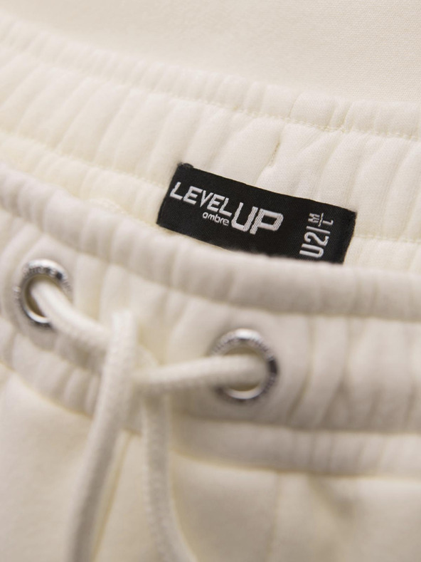 Ombre Clothing Унисекс спортни шорти с ребрест пояс - кремави V2 OU-SRBC-0101 Ombre Clothing