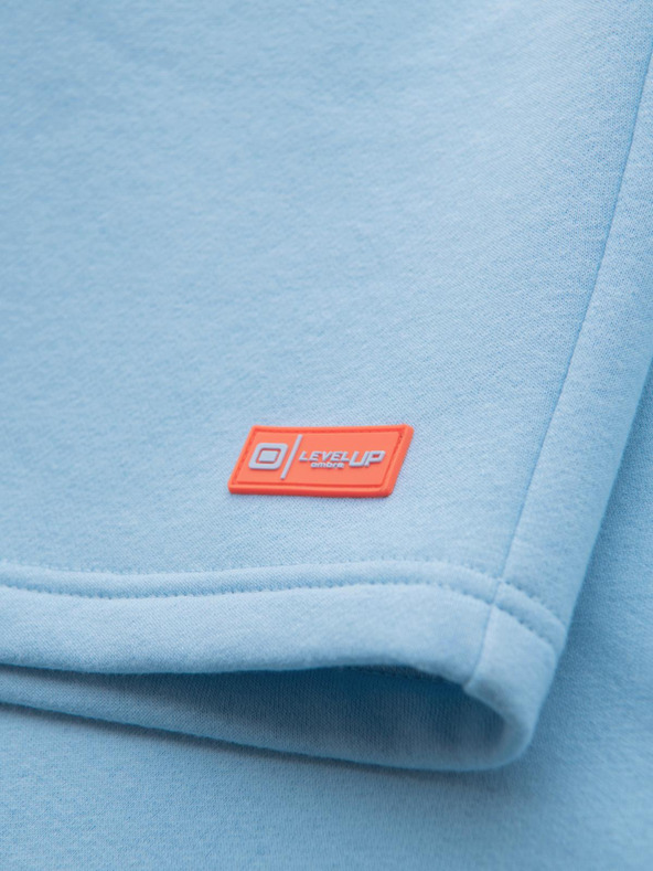 Ombre Clothing Унисекс спортни шорти с ребрест пояс - сини V8 OU-SRBC-0101 Ombre Clothing