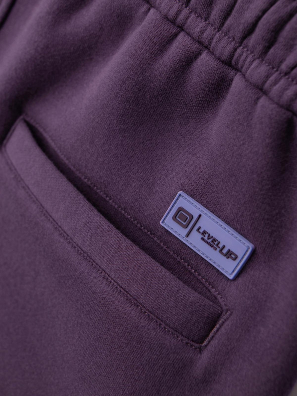 Ombre Clothing Унисекс спортни шорти със захлупващ шнур в пояса - лилави V13 OU-SRBC-0101 Ombre Clothing