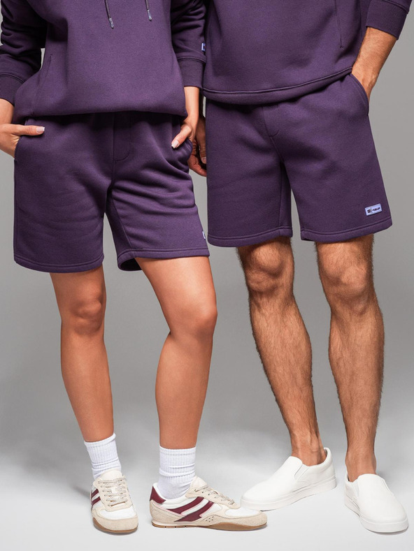 Ombre Clothing Унисекс спортни шорти със захлупващ шнур в пояса - лилави V13 OU-SRBC-0101 Ombre Clothing