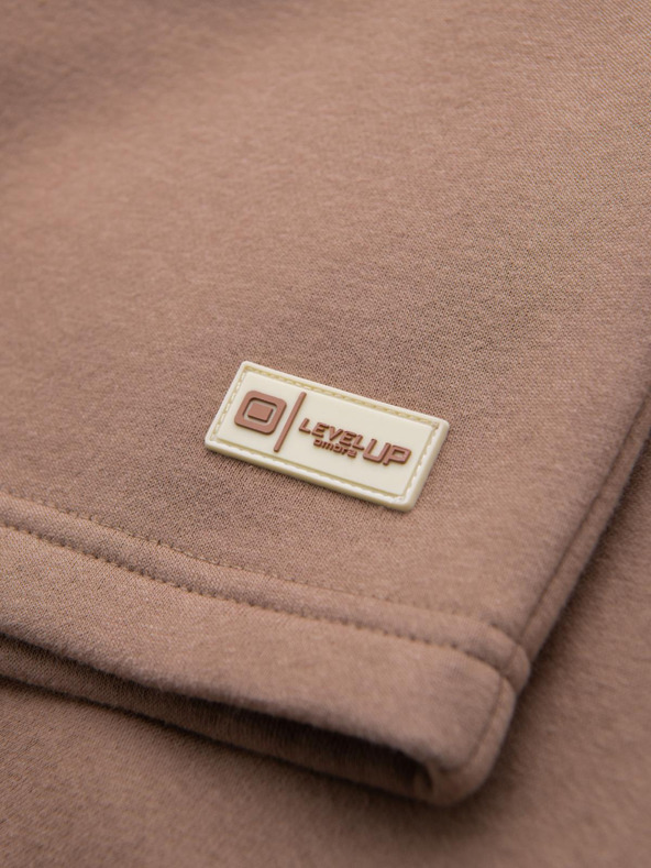 Ombre Clothing Унисекс спортни шорти с ребрест пояс - кафяви V16 OU-SRBC-0101 Ombre Clothing