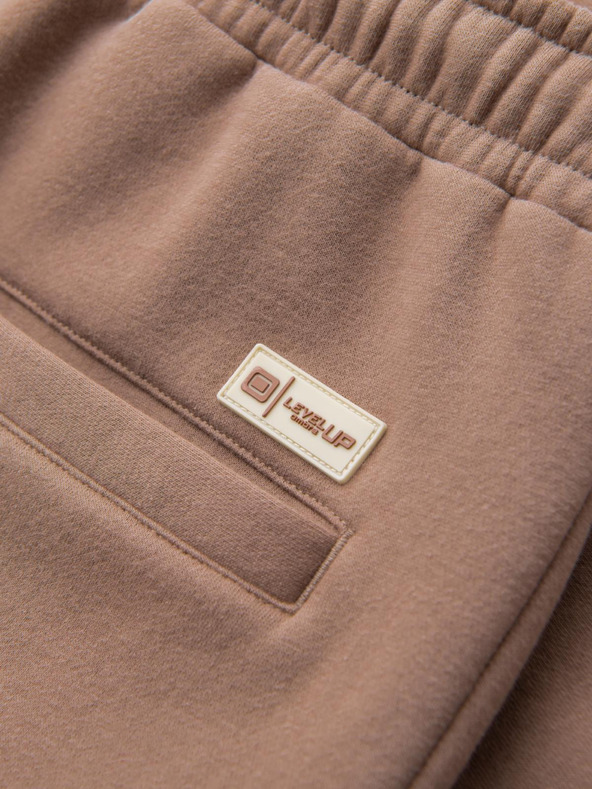 Ombre Clothing Унисекс спортни шорти с ребрест пояс - кафяви V16 OU-SRBC-0101 Ombre Clothing