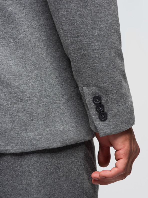 Ombre Clothing Мъжко плетено сако в приталено кроене - светло сиво V2 OM-BLZB-0100 Ombre Clothing