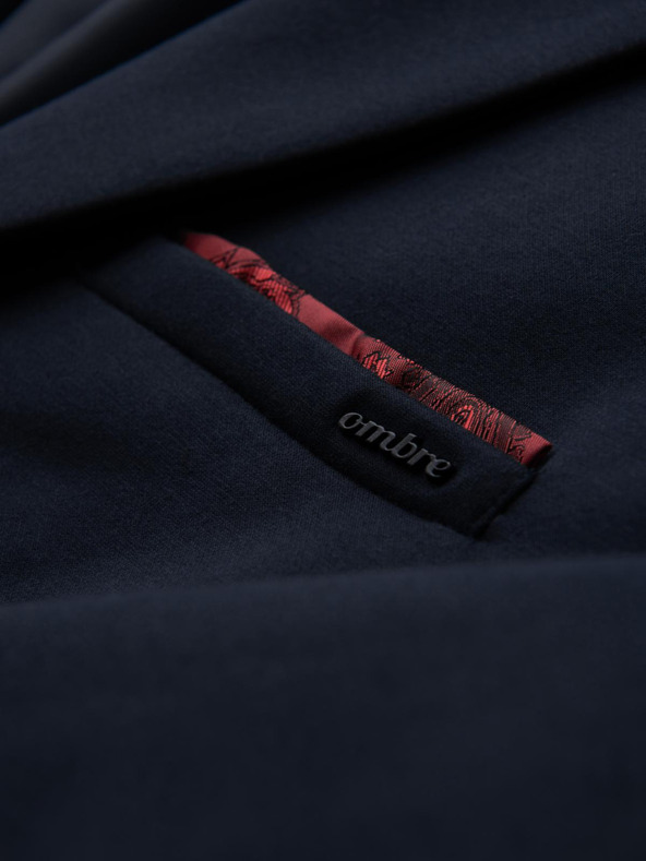 Ombre Clothing Мъжко плетено яке в приталено кроене - тъмно синьо V3 OM-BLZB-0100 Ombre Clothing