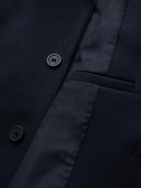 Ombre Clothing Мъжко плетено яке в приталено кроене - тъмно синьо V3 OM-BLZB-0100 Ombre Clothing