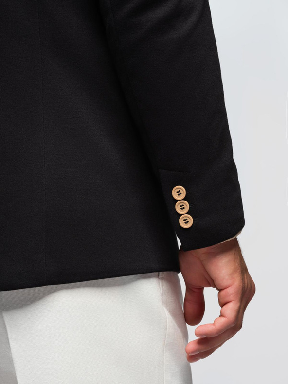 Ombre Clothing Мъжко плетено яке в приталено кроене - черно V5 OM-BLZB-0100 Ombre Clothing