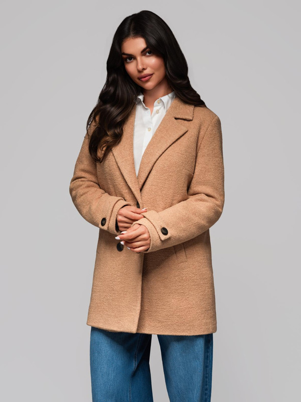 Edoti Модно дамско палто CLR041 - кафяво EDOTI