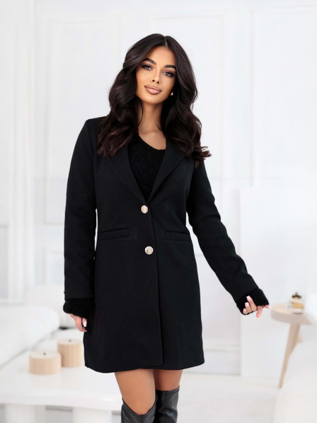 Edoti Модно дамско палто CLR042 - черно EDOTI