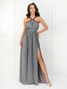 Edoti Дамски макси рокли на тесни презрамки с вграден деколте INGI DLR201 - сиви EDOTI