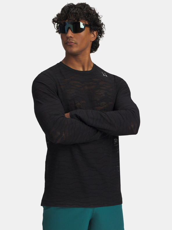 Under Armour Мъжка тениска Under Armour UA Halo Jacquard LS-BLK