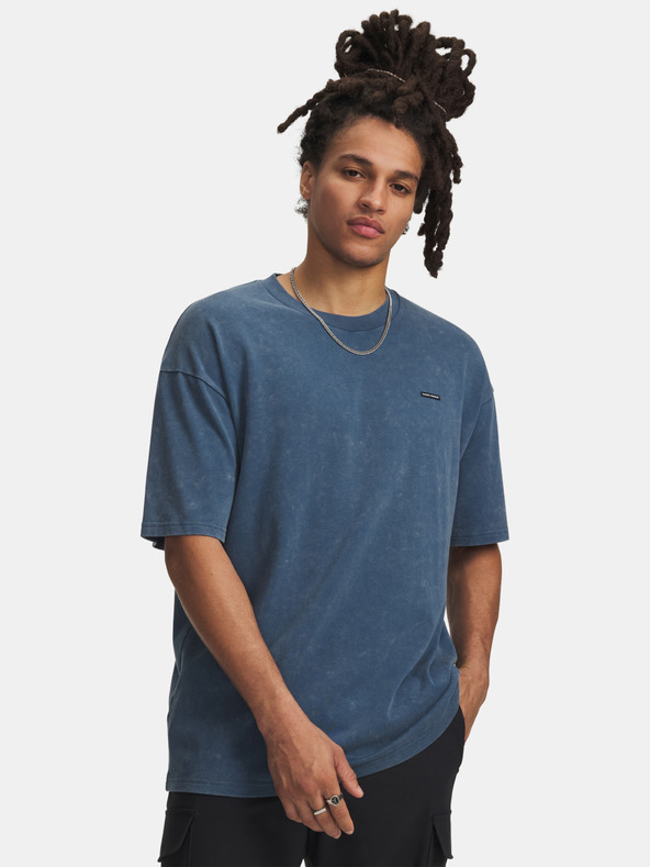 Under Armour Мъжка тениска Under Armour UA M HW OS LOGO WASH SS-BLU