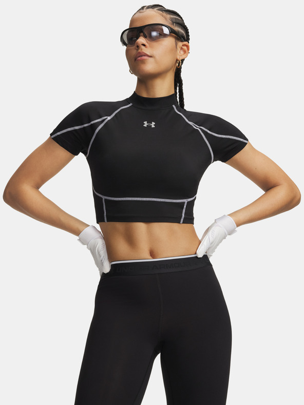 Under Armour Дамска тениска Under Armour HeatGear Elite Crop Mck SS-BLK